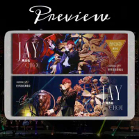 Chinese Singer Jay Chou 2023 Concert'S Double-Sided Film Covered Sky Star Small Card Hand Postcard Souvenir Ticket Stub
