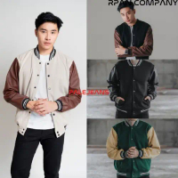 VARSITY JACKET LEATHER / JAKET VARSITY PRIA / JAKET KULIT PRIA.