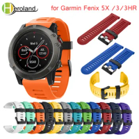 black 26mm New Replacement Silicagel Soft Band Strap For Garmin Fenix 3/3HR Smart Watch Silicone Watchband for Garmin Fenix 5x