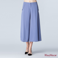KeyWear奇威名品    細節口袋設計款七分褲裙-淺紫色