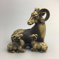 仿古純銅生肖羊擺件三羊開泰風水工藝品裝飾品納福旺運古玩銅器