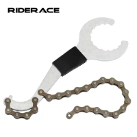 Bicycle Cassette Flywheel Removal Tool with Chain Whip Sprocket Wrench Bike Bottom Bracket Remover BB Spanner MTB Repair Tools