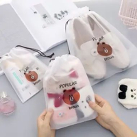 Kantong Serbaguna Tas Travel Beruang Pouch Serut Makeup BESAR