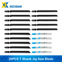 20PCS Jig Saw Blade T Shank Reciprocating Saw Blade for Plastic Wood High Carbon Steel Jigsaw Blade Saber Blades
