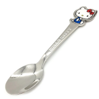 【小禮堂】HELLO KITTY 兒童造型不鏽鋼湯匙 14cm 《銀坐姿款》(平輸品) 凱蒂貓