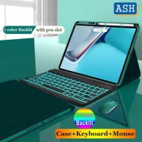 ASH Backlit Keyboard Mouse Case for Huawei Matepad 11 2023 DBR-W10 Matepad 10.4 2022 2020 T10S T10 SE 10.1 Pro 11 10.8 M6 Cover