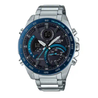 【CASIO 卡西歐】CASIO 太陽能 雙顯男錶 智能手機連接 防水100米(ECB-900DB-1B)