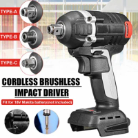 18V 800N.m Cordless Brushless Impact Wrench Stepless Speed Change Switch Adapted To 18V Makitas battery