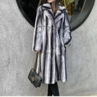 Best Seller Women's Long Winter Coat Chinchilla Luxury Real Rex Rabbit Fur Coats For Women Fur Coat Women Warm