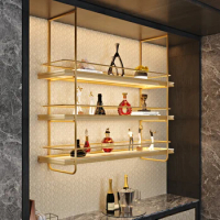 Farmhouse Bar Cabinet Drinks Multifunctional Kitchen Floating Shelf Wine Living Room Curio Mini Club Schrank Buffet Glass Wall