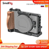 SmallRig RX100 VII Camera Cage for Sony RX100 VII/VI Dslr Cage With Wooden Side Handle / Cold Shoe RX100 VI Cage-2434