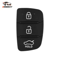 Dandkey 100pcs 3 Buttons Remote Car Key Shell Fob Rubber Pad For Hyundai I10 I20 I30 IX35 for Kia K2 K5 Rio Sportage Ceed Key