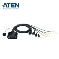 【預購】ATEN CS22H 2埠USB 4K HDMI帶線式KVM多電腦切換器 (外接式切換按鍵)