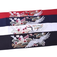 Vintage Hanfu Waistband for Women Elegant Chinese Style Belt with Embroidery Crane for Hanfu Clothing Han Dynasty