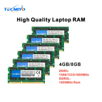 TECMIYO Laptop Memory RAM DDR3 DDR3L 4GB 8GB 1600MHz 1333MHz 1066MHz 1.35V/1.5V PC3/PC3L-12800S PC3-10600S PC3-8500S -1PC Green