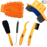 6pcs Precision Bicycle Cleaning Brush Tool Suitable for Mountain, Road, City, Hybrid,BMX Bike and Folding Bike