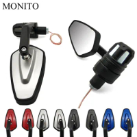 22mm Motorcycle Handle Bar End Mirror Rear View Side Mirror Turn Signal For Moto Guzzi STELVIO V7/V9 Classic Racer Stone Special