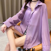 新款夏天防曬衣超仙女襯衫長袖空調衫透氣防曬衫開衫薄