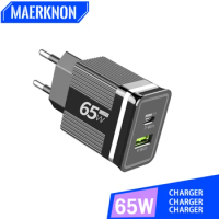 PD USB 65W GAN Charger Fast Charging Phone Charger Portable Power Adapter For iPhone Xiaomi Samsung Huawei Wall Charger QC 3.0