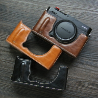 適用富士X-E4 相機包 保護套 皮套 手柄 真皮底座 XE4微單相機包