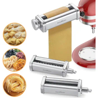 Manual Pasta Machine Stainless Steel for Kitchenaid Pasta Attachment Noodle Cutter Spaghetti and Fettuccine Cutter Dough Sheeter