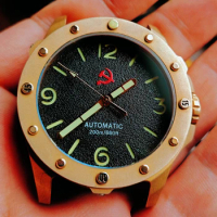 Men's Bronze Watch Pt5000/Sw200 Movement Automatic Mechanical Movement 200M Waterproof Titanium Case Custom Dial Fashion Watch