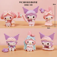 Sanrio Cartoon Dolls Anime Figures Sweetheart Hello Kitty Kuromi Cinnamoroll Desktop Room Ornament Model Dolls Toy