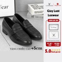 Giày lười nam da bò cao cấp tăng chiều cao đế khâu LuxWear Penny Loafers bảo hành 24 tháng GD51