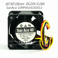 ใหม่ SanAce 40 109P0424J3D013 24V 0.18A 4CM 4028 พัดลมระบายความร้อนแบบ 3 สายพร้อมการตรวจจับ
