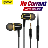 Byscoon Wired Earphone 3.5mm In-Ear Control Sport Headset With Mic Wired Headphones For Xiaomi Redmi Note 9 Pro 8 7 6 Poco X3 M4