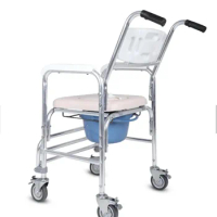 Good Quality Elderly Toilet Commode Chair With Detachable Footrests And Splash Guard