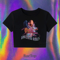 CROP TOP LOVESICK GIRL BLACKPINK BABYTEE / CROP TOP TEE / CROP TOP HITAM / CROP TOP PUTIH / CROP Y2K