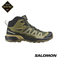 官方直營 Salomon 男 X ULTRA 360 Goretex 中筒登山鞋 橄欖綠/岩綠/綠