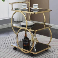 Table Bed Side Rolling Bar Tables Trolley Kitchen Chariot Metal Wine Rack Serving Rolling Moveis Para Casa Hotel Furniture