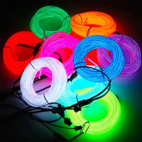 Party Cosplay Glowing Props LED Neon EL Wire Cable Illuminates Dark Costumes Clothing Luminous Accessories Birthday Decorations