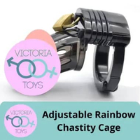 Adjustable Rainbow Chastity Cage Lock A Cock