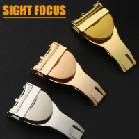 316L Stainless Steel 18mm Deployant Clasp Watch Buckle for Tudor Leather Strap or Rubber Band Replacement Gold/Sliver/Rose Gold