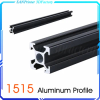 1PC BLACK 1515 European Standard Anodized Aluminum Profile Extrusion 100mm - 800mm Length Linear Rail 500mm for CNC 3D Printer