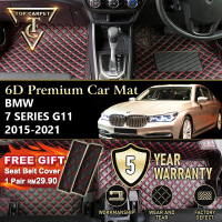 Top Carpet BMW 7 SERIES G11 ( 2015 - 2021 ) 6D PU Leather Car Carpet VIP Car Mat Floor Mat Alas Kaki
