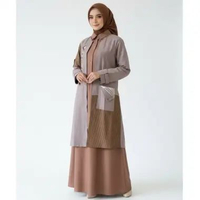 Lunango Official - Gamis Outer Couple Dewasa LG 915 & Gamis Anak LGA 917 Kesan 2pcs Motif Kekinian B
