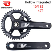 Bolany 170MM For GXP Crankset Hollow Integrated Single narrow wide Chainring 42t with Bottom Crank for 10/11Speed Mountain Bike