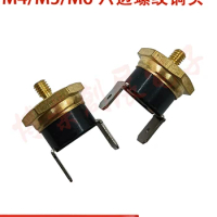 Temperature controller KSD301 six-sided copper head M4 40°-150°normally closed 10A250V bent foot temperature control switch 2PCS
