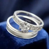 Cincin kawin nikah tunangan couple perak 012 emas putih single