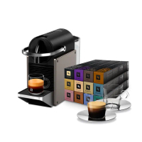 【Nespresso】登記贈15%mo幣！膠囊咖啡機 Pixie(探索禮盒120顆迎新會員組/送禮/入厝/義式)