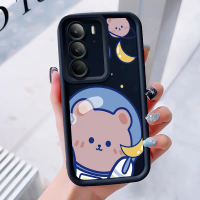 เคสสำหรับ Realme C75 4G C75X 4G 14X 5G เคสโทรศัพท์หมีมนุษย์อวกาศสามสีซิลิโคนกันกระแทก