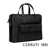 【Cerruti 1881】限量2折 頂級義大利公事包/斜背包 全新專櫃展示品(黑色 CECA06492T)