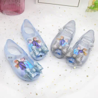 Disney cartoon princess new sandals baby girls jelly shoes children sandals Frozen elsa anna beach shoes