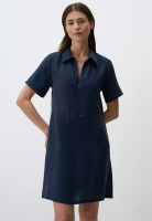 Jimmy Key Jimmy Key Navy Blue Polo Collar Short Sleeve Mini Dress
