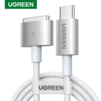 Ugreen LED magnetic For usb c to magsafe 2 Charging cable PD charger for Apple MacBook Air Power adapter cable 2m Nylon braided
