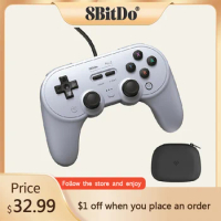 8BitDo Pro 2 Wired Controller USB Gamepad with Joystick for Nintendo Switch OLED PC with 2 Pro Back Paddle Buttons Accessories